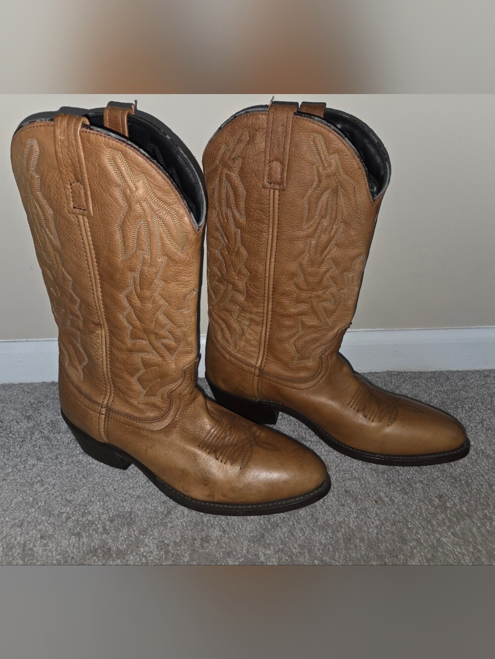 Men's Laredo Brown Leather Western Cowboy Boots